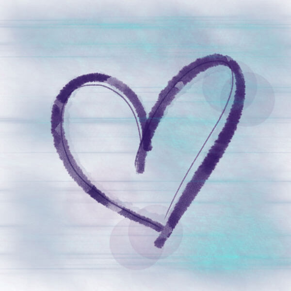 blue watercolor heart
