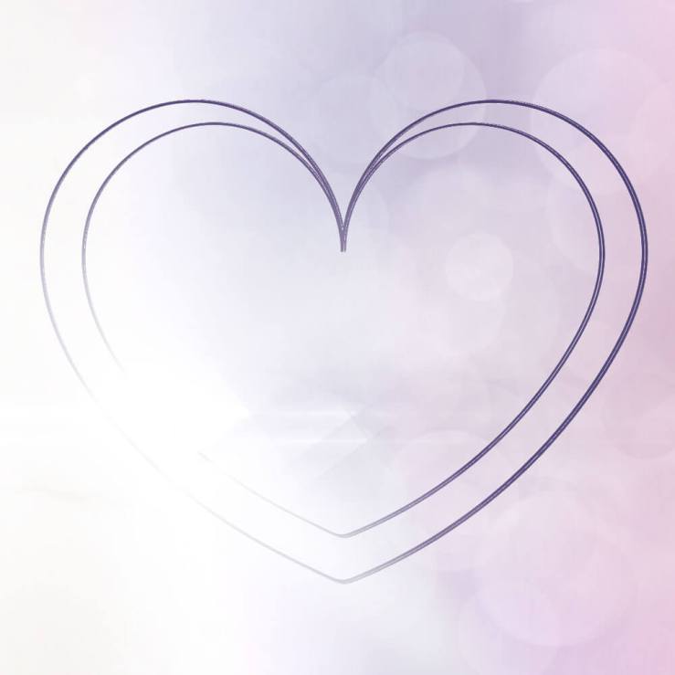 double thin lined purple heart