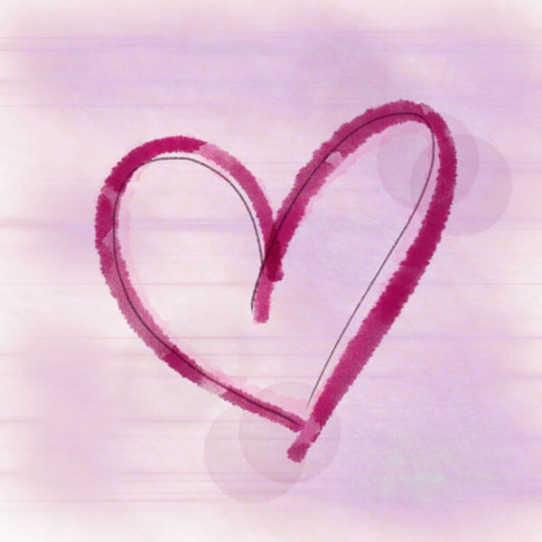 red watercolor heart
