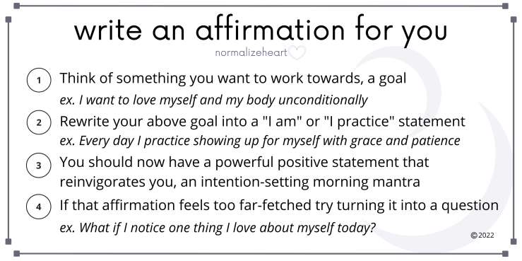 write an affirmation for you, normalizeheart